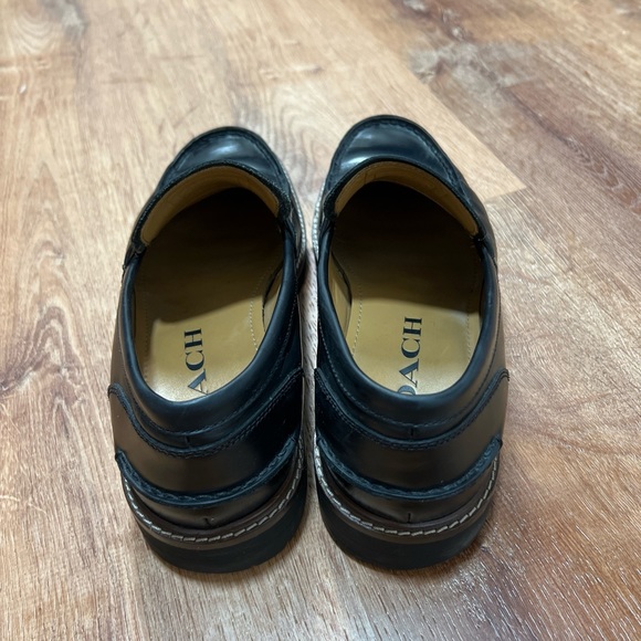 Coach Men's Leather Signature Penny Loafers Smooth Black Size 42/9 - Picture 4 of 11